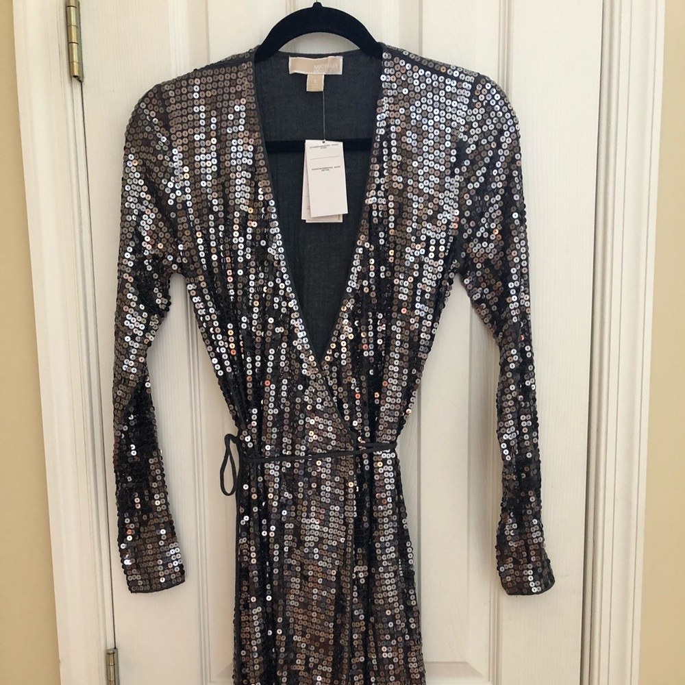 Michael Kors Sequin Wrap Dress